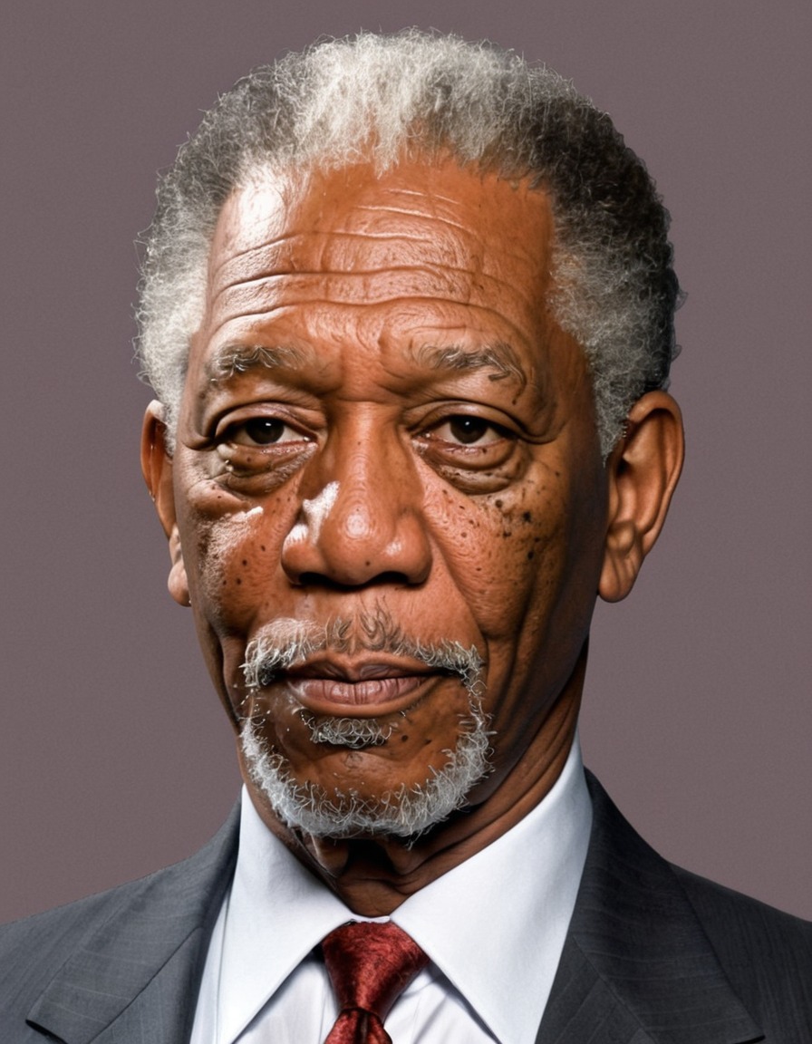 morgan freeman, portrait, painting, art, celebrity, actor