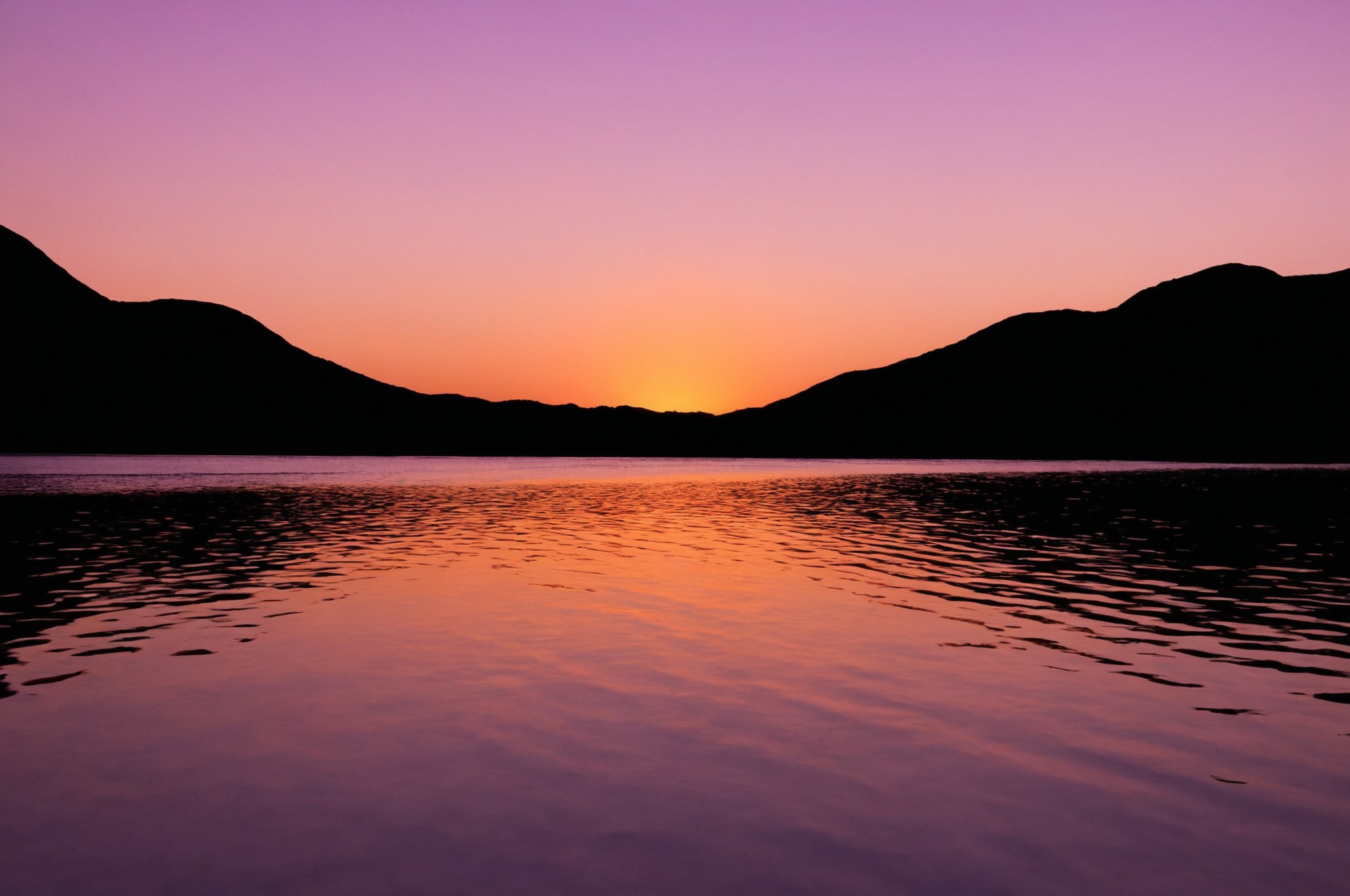 lake district, mountains, purples, sunset, reflections