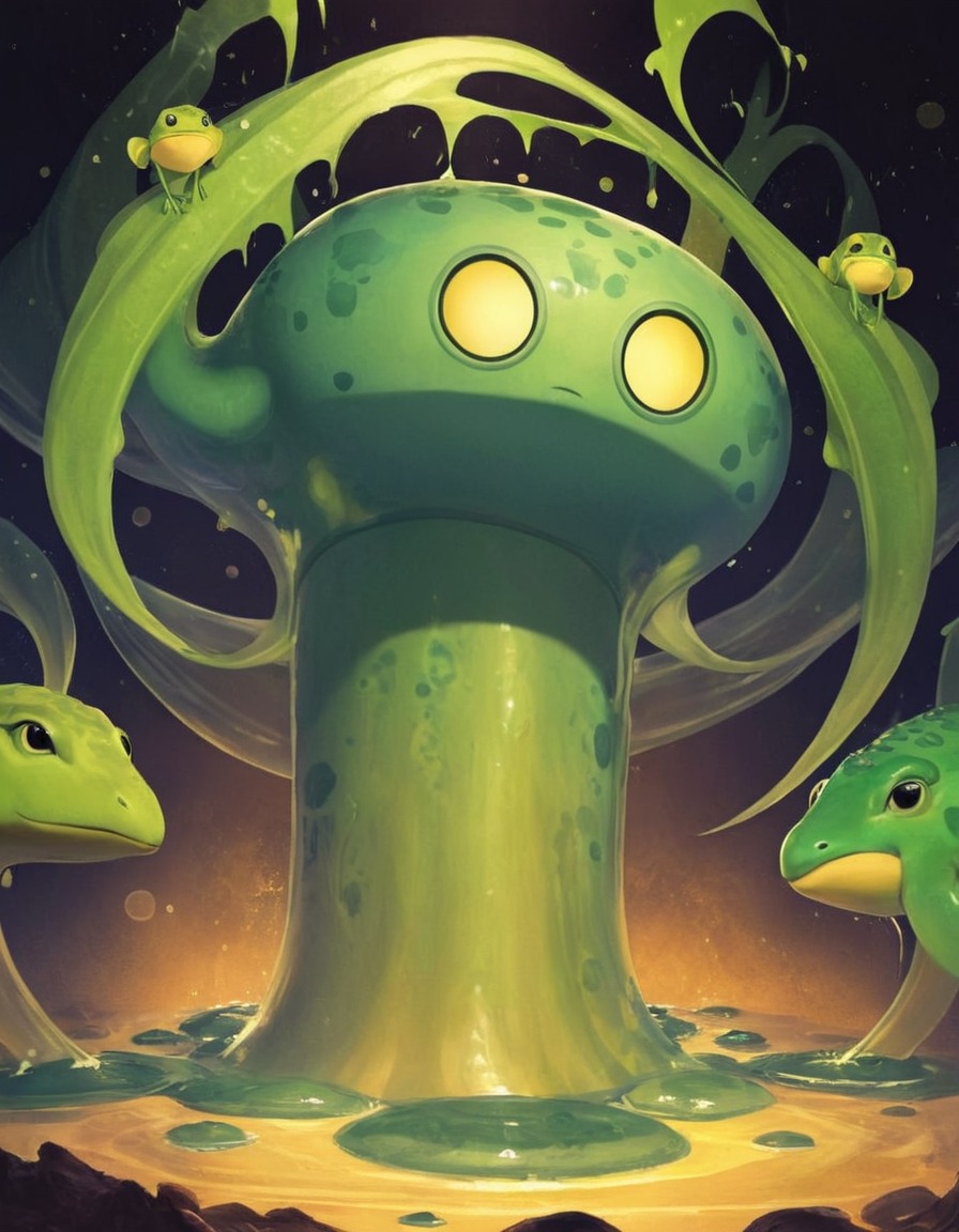 videogamefanart, frog, cube, enormous, salmon, slime, swamp, tentacle, void, seaart, ai_art, staterpillar