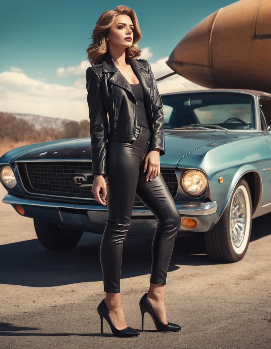 fashion, beauty, vintage car, style, elegance, woman