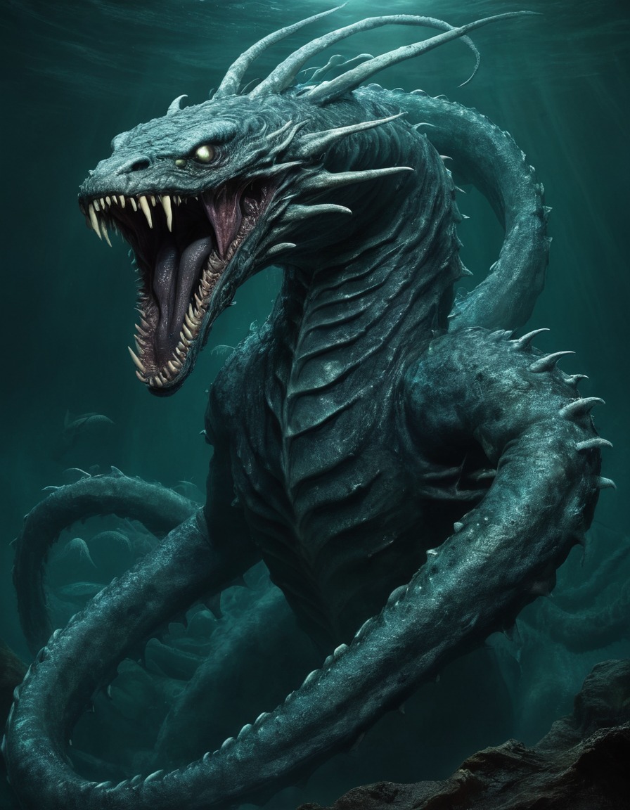 lernaean hydra, greek mythology, mythical creature, monster, sea monster, hydra