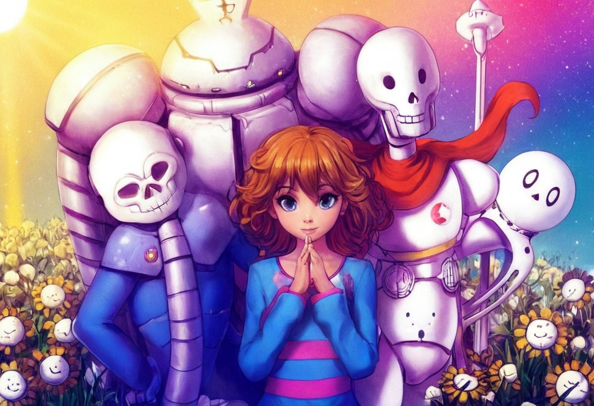 undertale, character, dog, fanart, fantasy, flowey, frisk, ghost, heart, papyrus, sans, papyrus_undertale, greaterdog