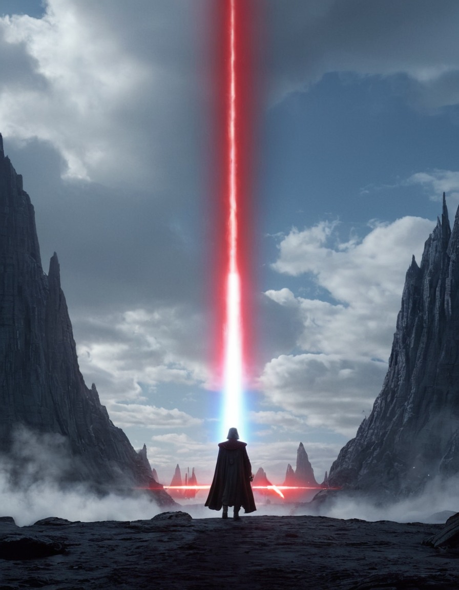 star wars: the last jedi, 2017, sci-fi, lightsaber battle, luke skywalker, rey, visual effects