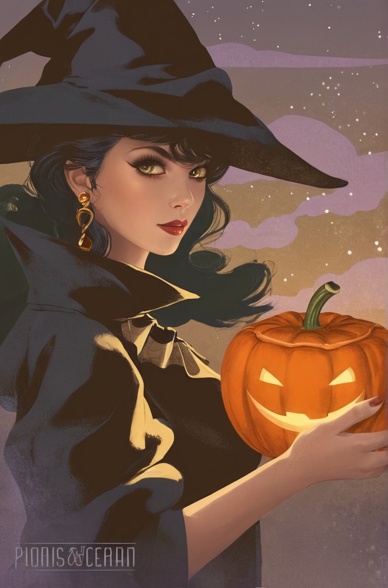 cat, halloween, magic, pumpkin, smoke, witch