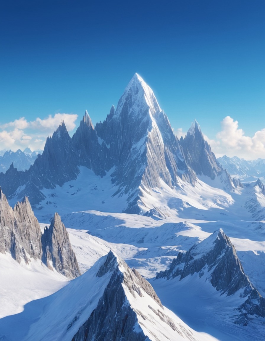 mountains, snow, snow-capped, peaks, nature, scenery