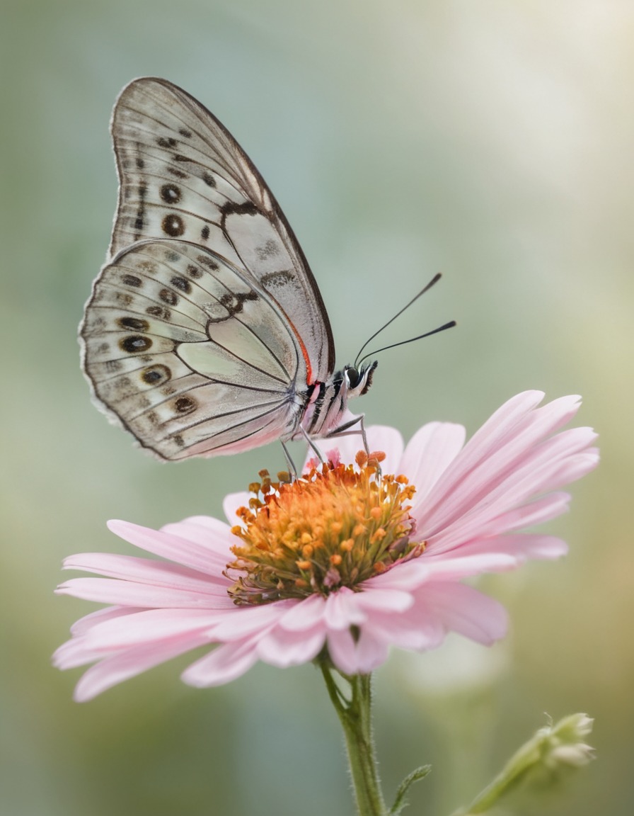 butterfly, flower, close-up, delicate, nature