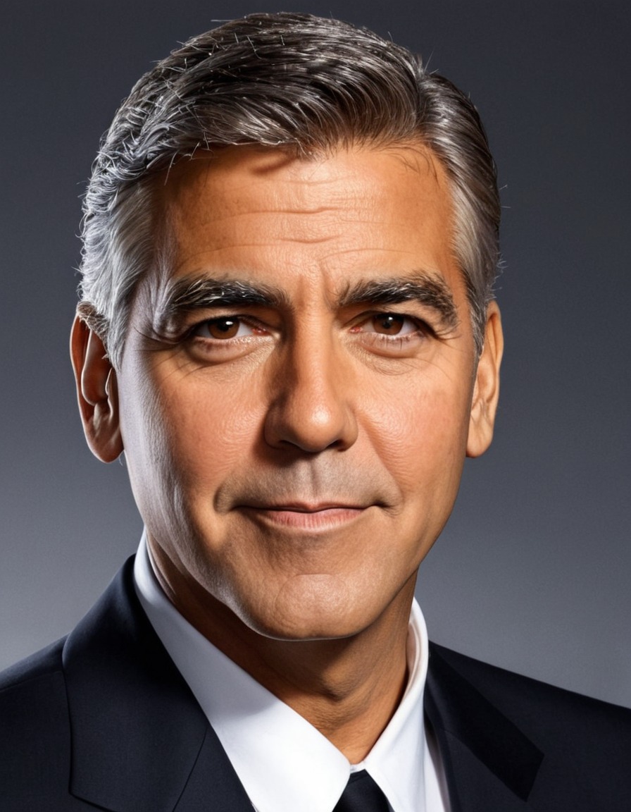 george clooney, painting, portrait, art, celebrity, actor