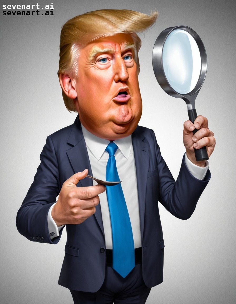 caricature, donald trump, hands, magnifying glass, exaggerated, trump, donaldtrump