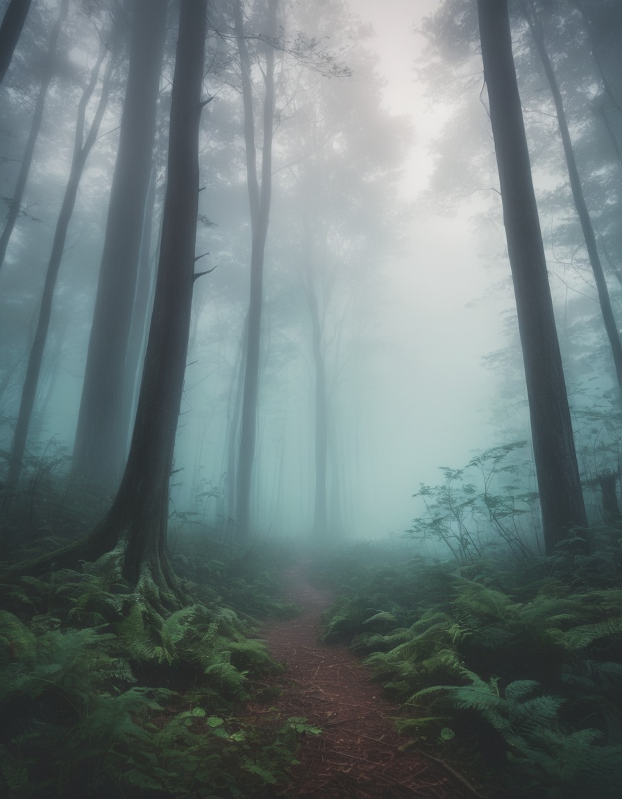 nature, fog, mystical, forest, atmosphere