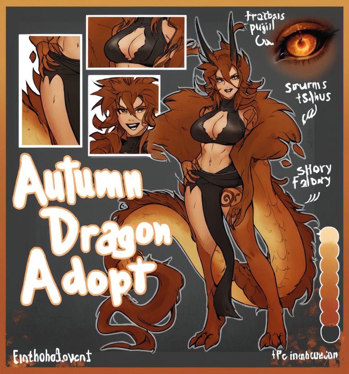 concept, dragon, dragongirl, adoptable, adoptables, autumn, autumncolors, character, characterdesign, design, elemental, forest, original, autumndragon, adoptablesopen, dragon_adoptable_open