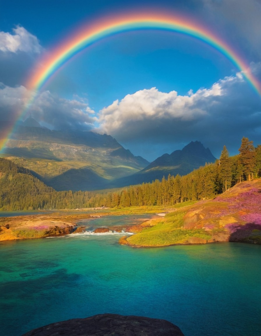 nature, rainbow, beautiful, colors, scenery