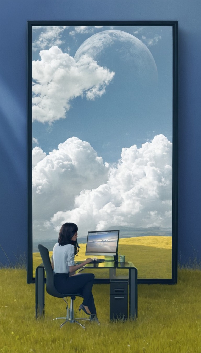 digitalart, digitalpainting, reflection, sky, landscapepainting