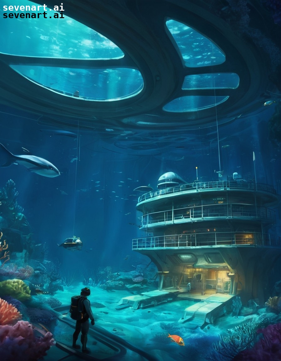 underwater, research facility, ocean exploration, technology, underwater habitat, future