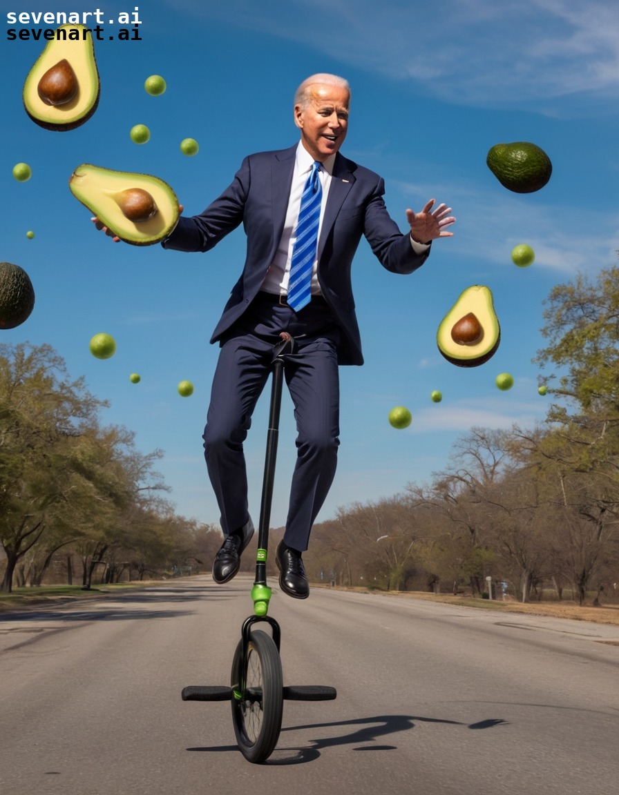 juggling, unicycle, avocados, joe biden, fun, usa