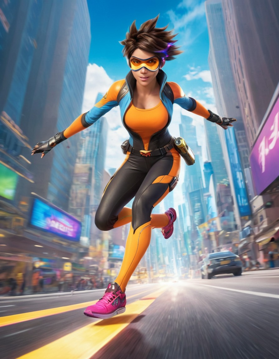 cityscape, speed, tracer, colorful, action, games, girls from games