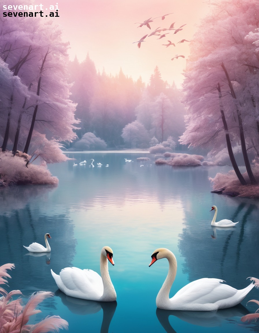 nature, wildlife, lake, swans, beauty