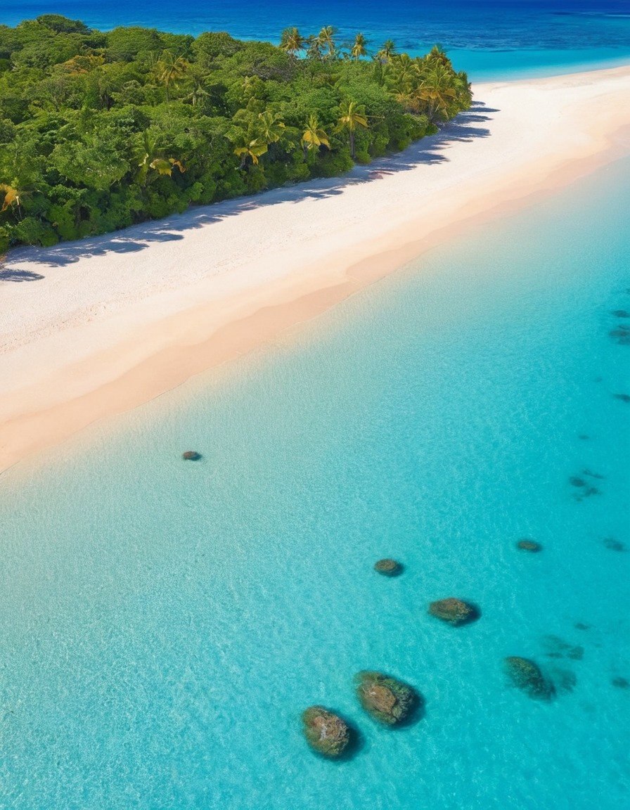 beach, turquoise waters, golden sand, nature