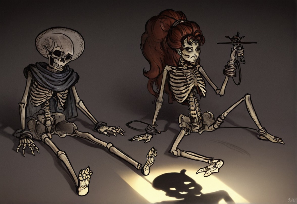 fanart, skeletons, therion, tressacolzione, snusnu, octopathtraveler, primroseazelhart