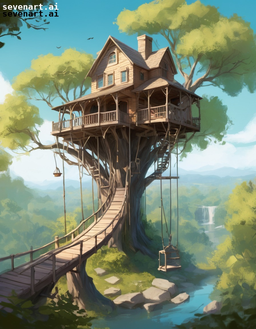 treehouse, whimsical, fantasy, nature, architecture, house, home