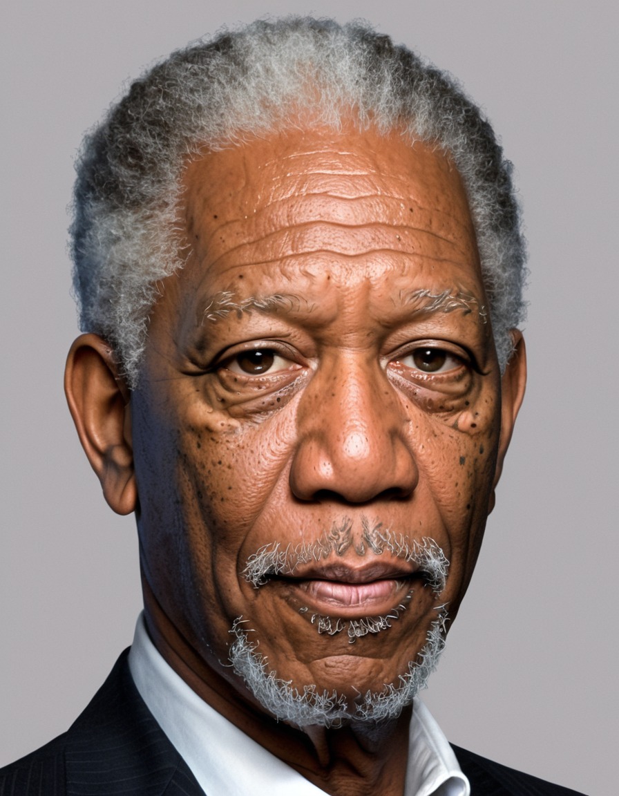 morgan freeman, portrait, painting, actor, celebrity