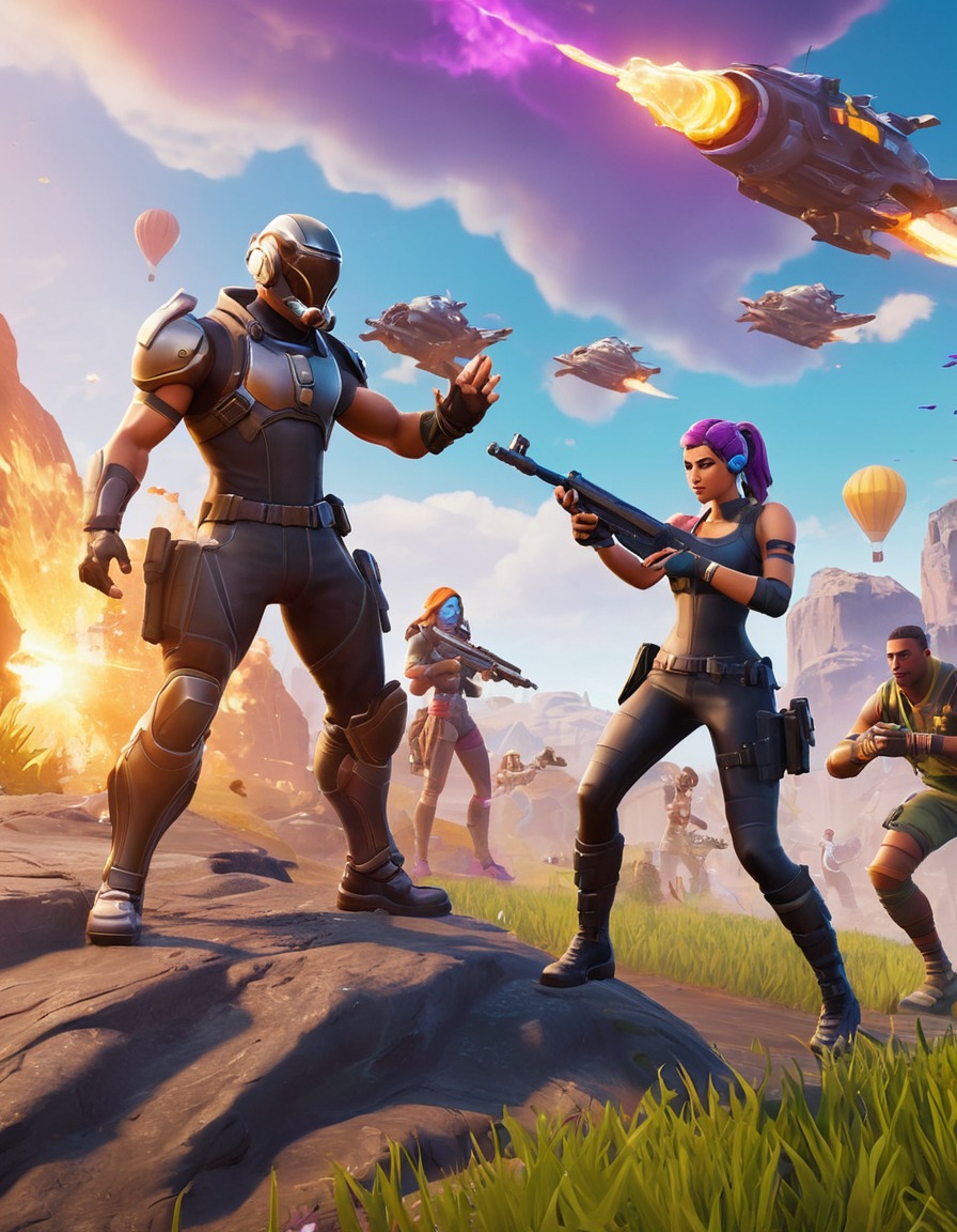 fortnite, epic battle, futuristic, video games, landscape, computer games