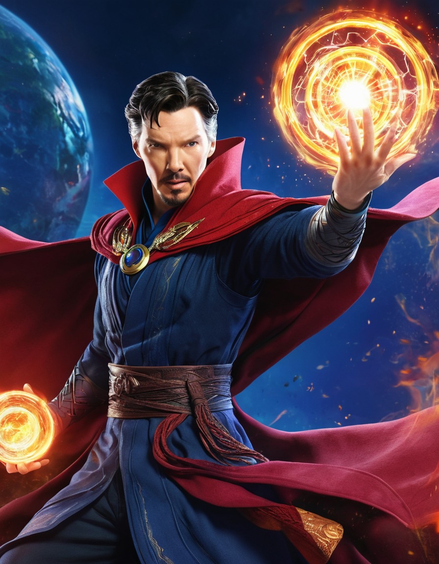 doctor strange, marvel, superhero, battle, magic, anime