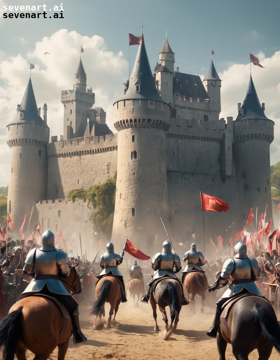 medieval, jousting, tournament, castle, crowd, middle ages