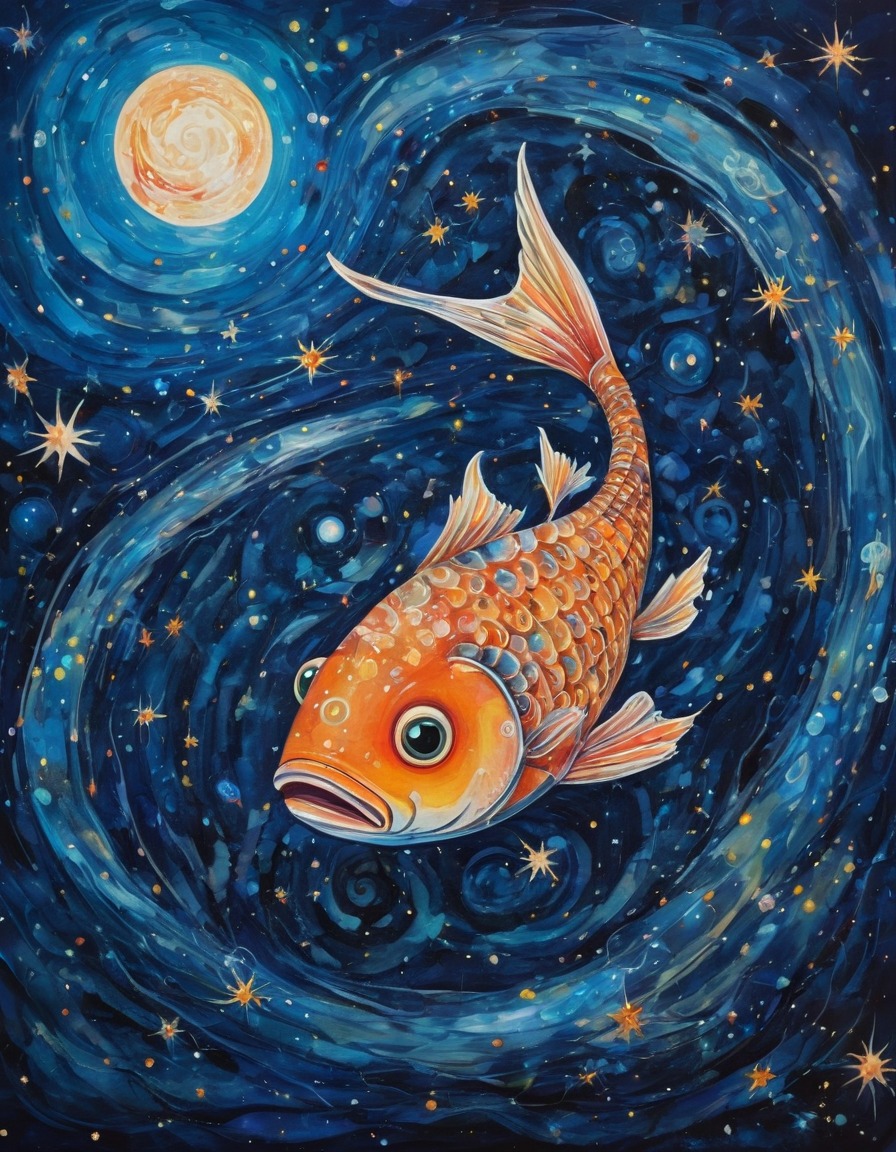 stars, fish, constellation, underwater, universe, surreal