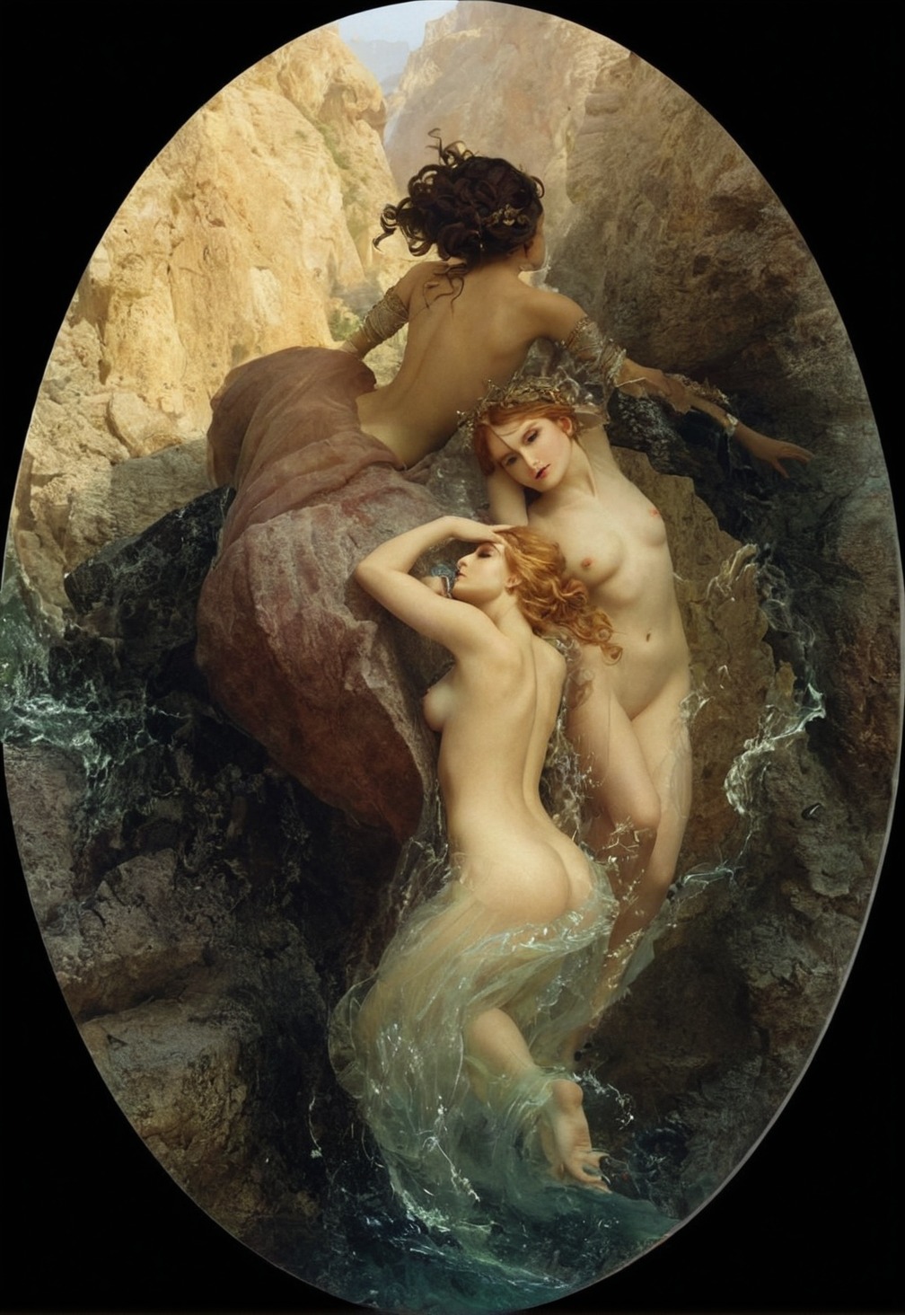 herbert james draper, art, paintings, fine art, 1900s, 1900s art, academicism, academism, academic art, painting, british art, british artist, sea nymph, music