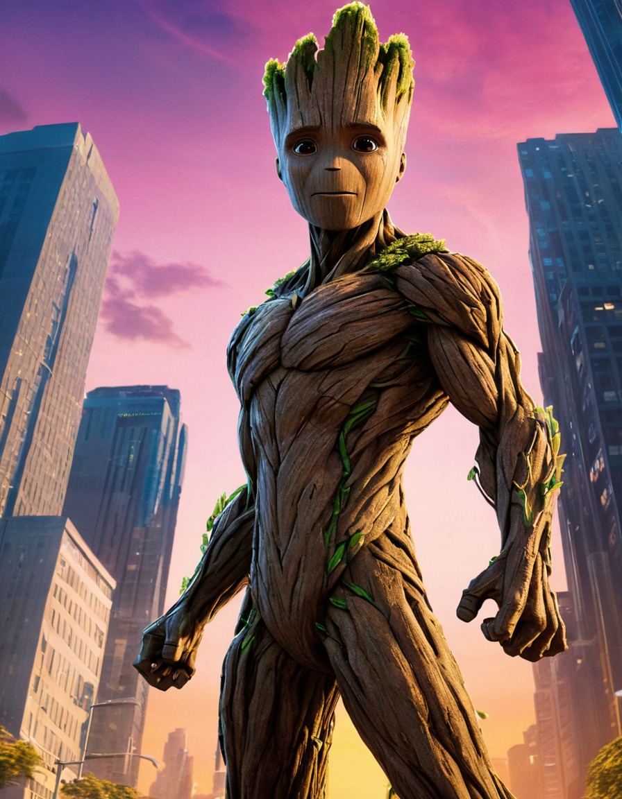 groot, superhero, marvel, comics, strength, power, anime