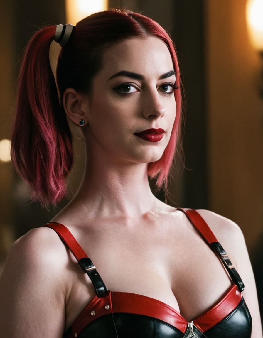 harley quinn, anne hathaway, dc comics, superhero, villain, movie, actress