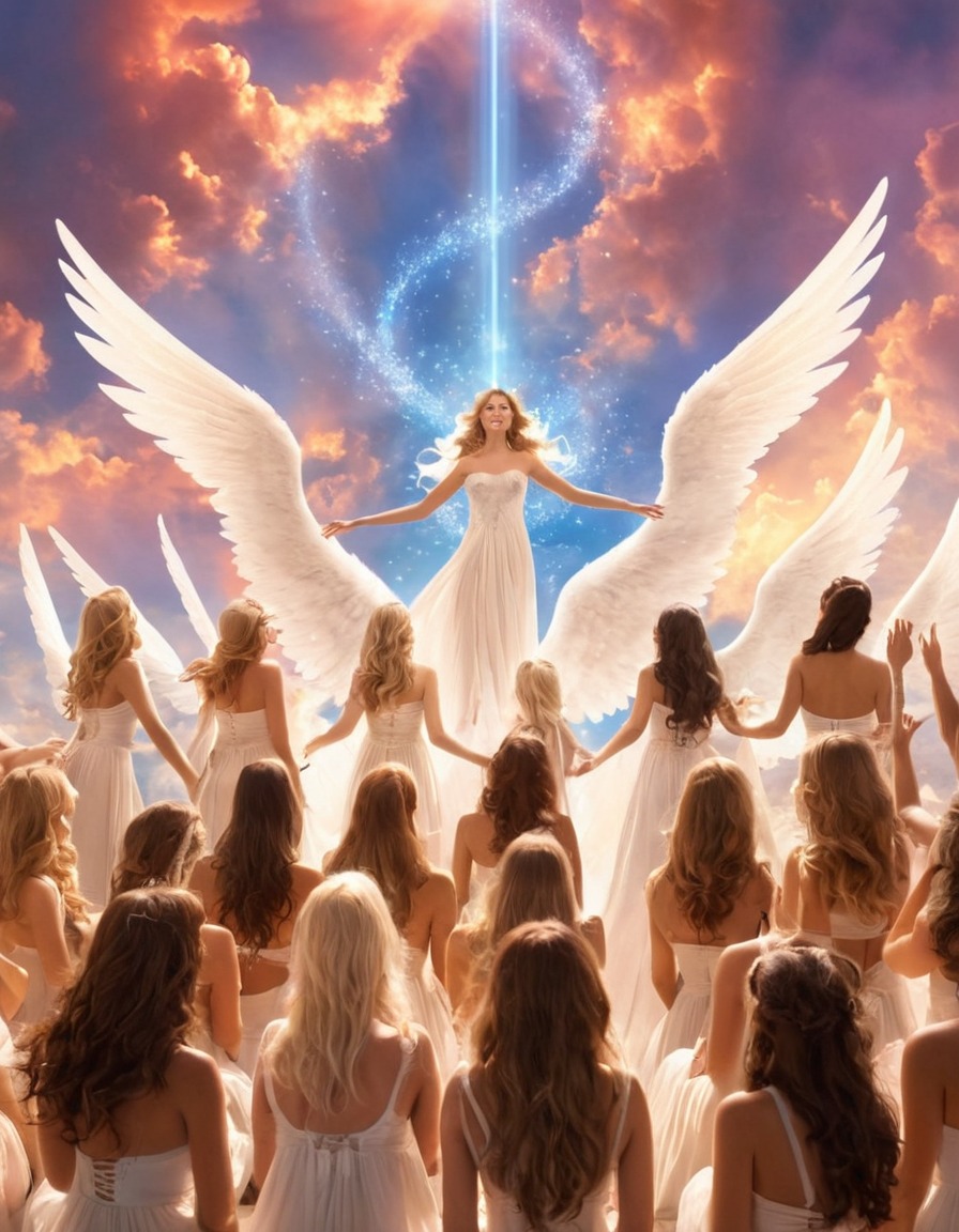 heaven, angels, celestial choir, melodies, music, celestial beings