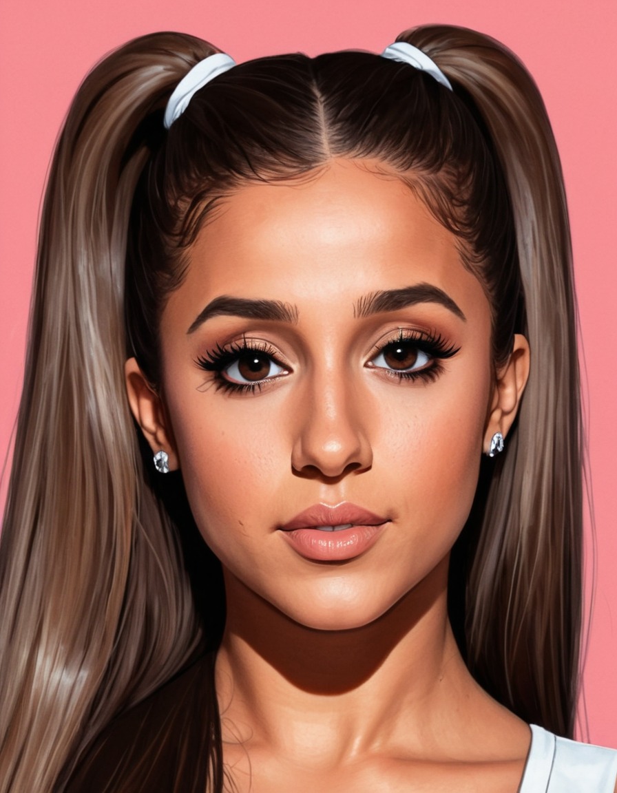 ariana grande, portrait, painting, singer, musician, celebrity