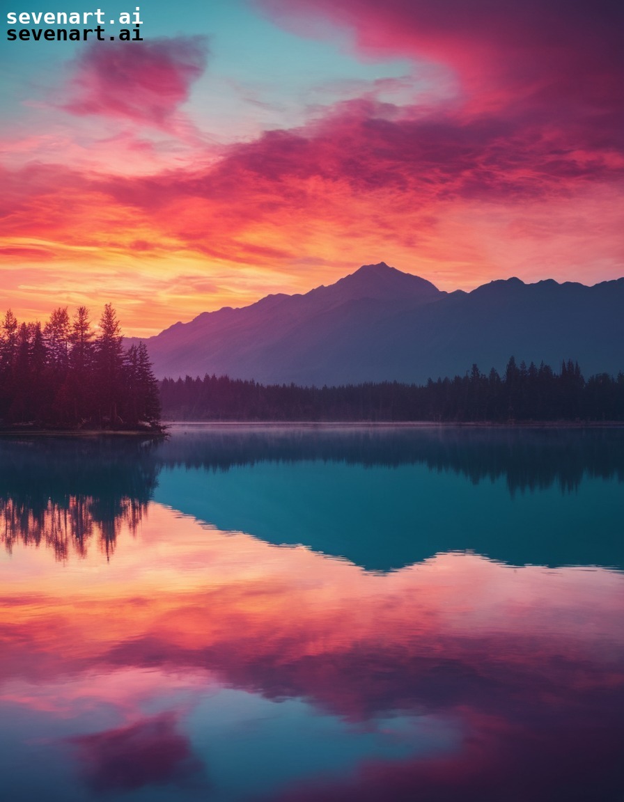 nature, sunset, lake, reflection, tranquility