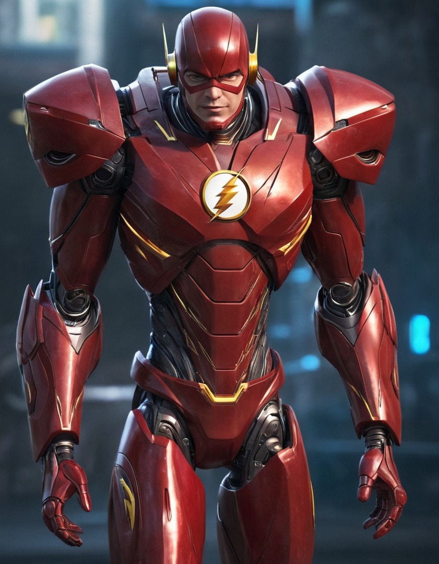 the flash, robot, superhero, science fiction, dc comics