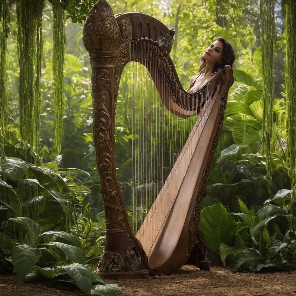 photography, forest, dreamup, harp, vines, dailychallenge, ai_art, ai_generated, ai_generated_art, ai_artwork, ai_image, ai_generatedart, dreamupcreation, ai_generated_artwork