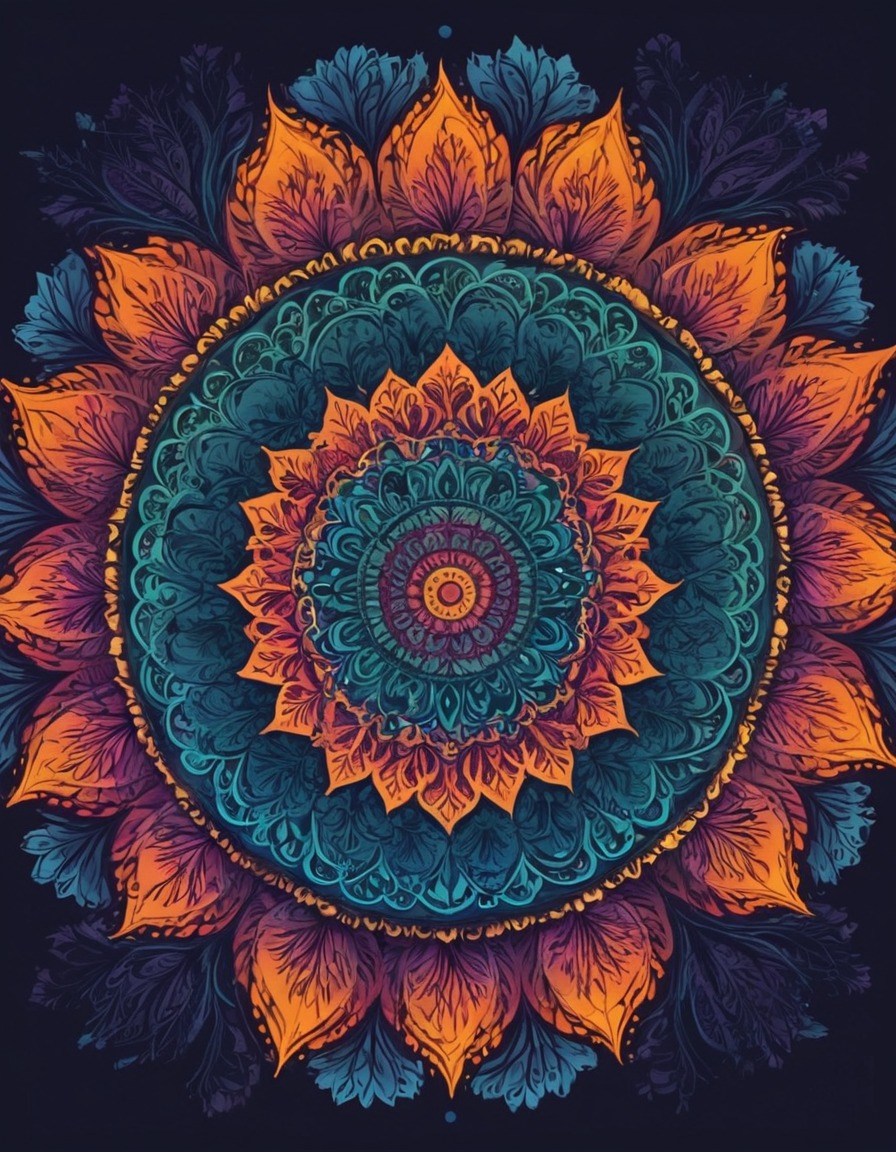 nature, mandala, design, intricate, vibrant