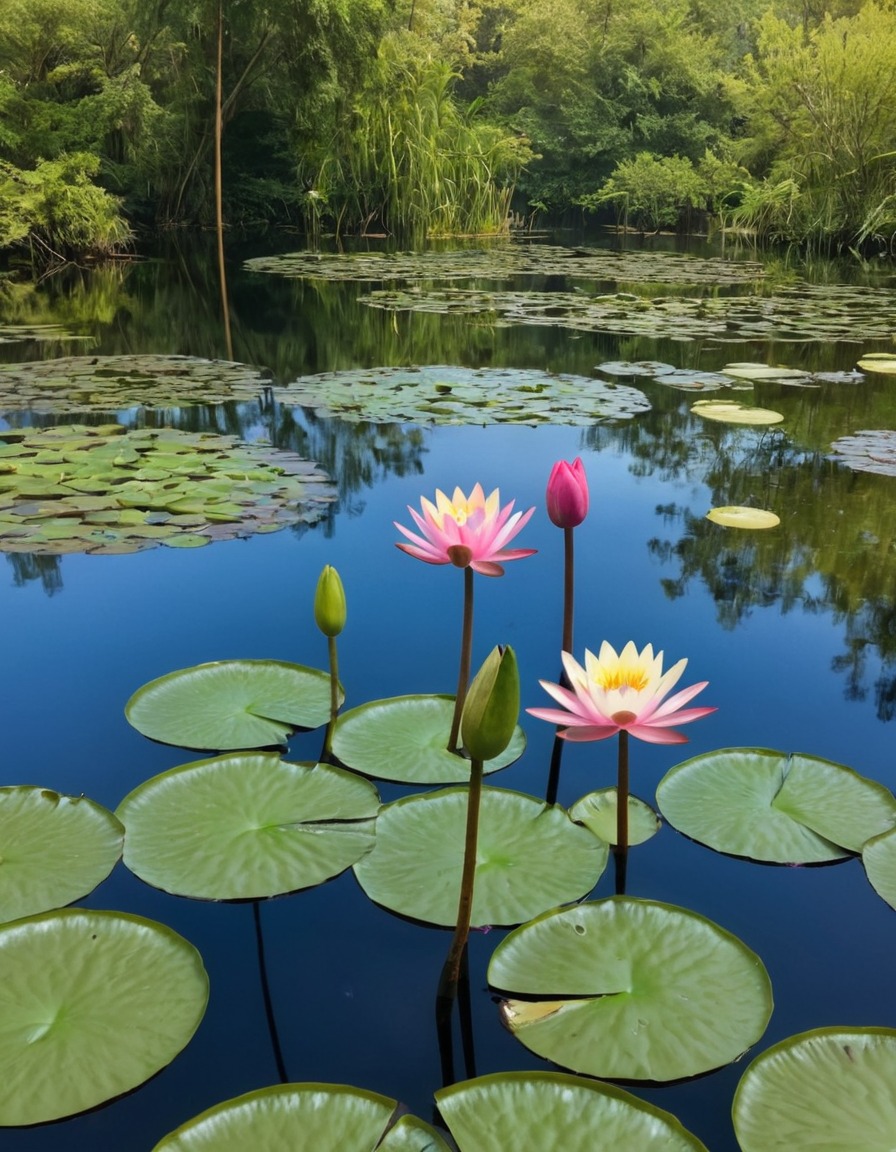 nature, water lily, pond, scenic beauty, floral, botanical garden