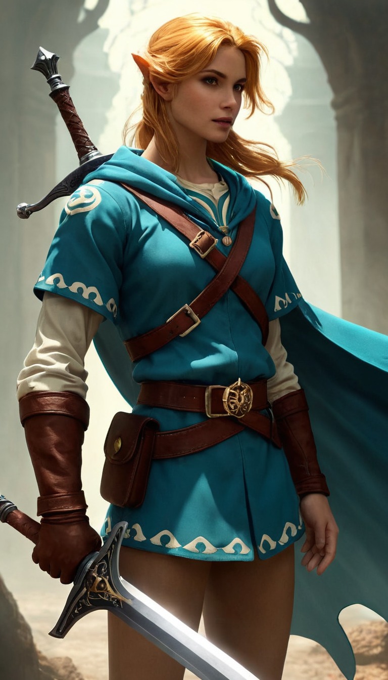 digitalart, fanart, characterdesign, portrait, videogamefanart, nintendo, warrior, digitalpainting, fantasycharacter, dailydeviation, hyrule, swords, warriorwomen, dailychallenges