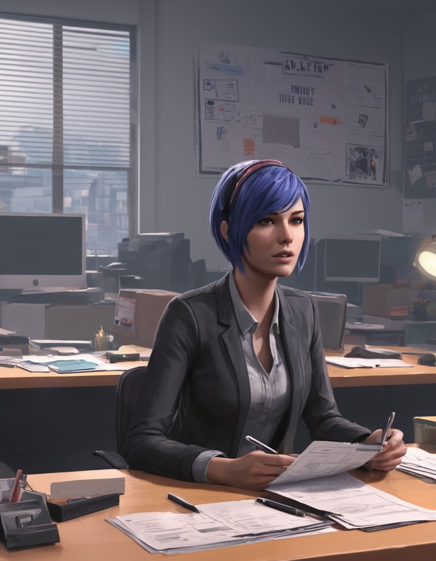 office, chaos, rebellious, rebellious employee, chloe price, games, girls from games