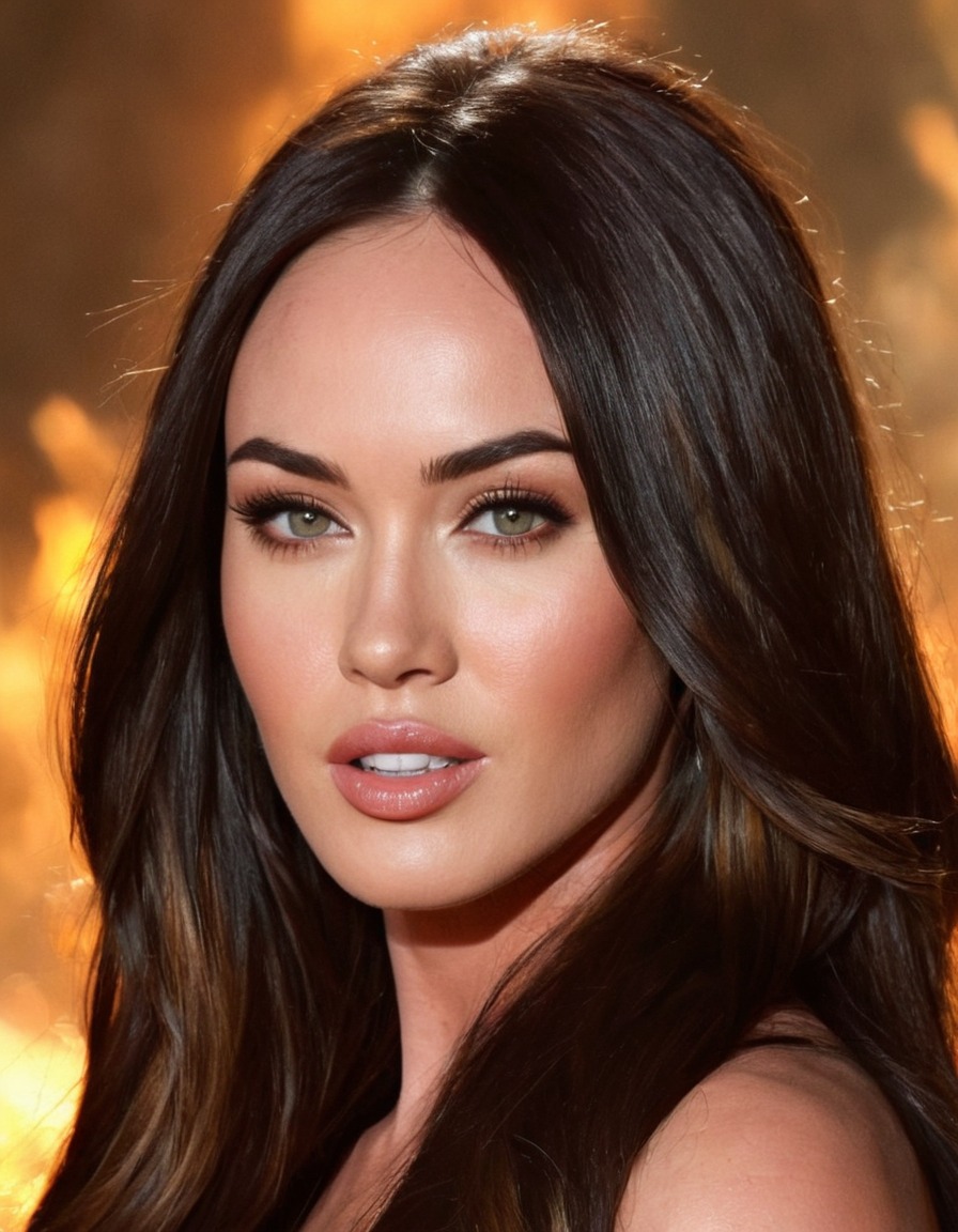 megan fox, portrait, beautiful, actress, award-winning, mesmerizing