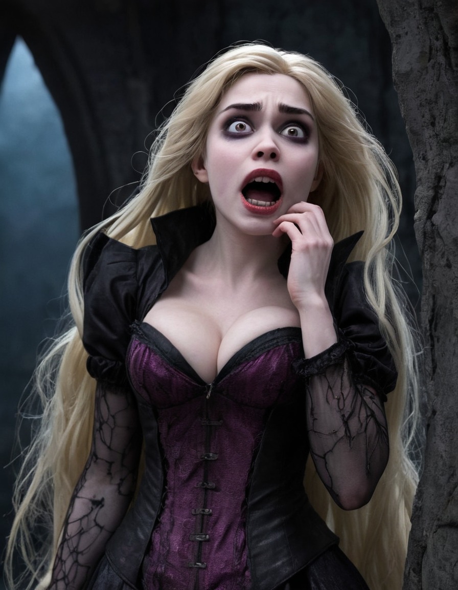 vampire, rapunzel (tangled), disney princess, fantasy, gothic, fairy tale, dark