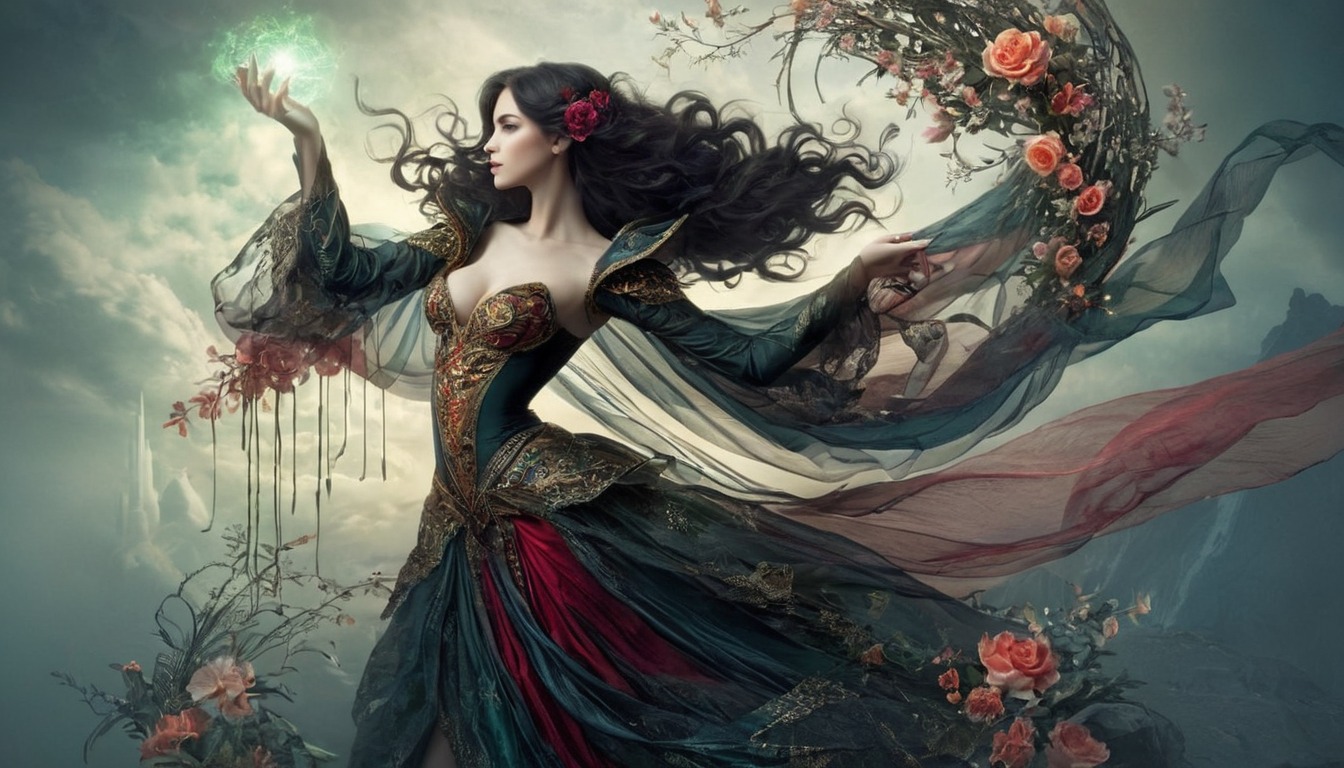 digitalart, beauty, magic, gothic, horror, portrait, digitalpainting, wallpaper, dress