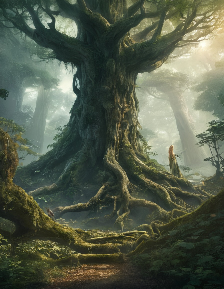 fantasy, forest, mystical creatures, ents, wood-elves, john tolkien, tolkien