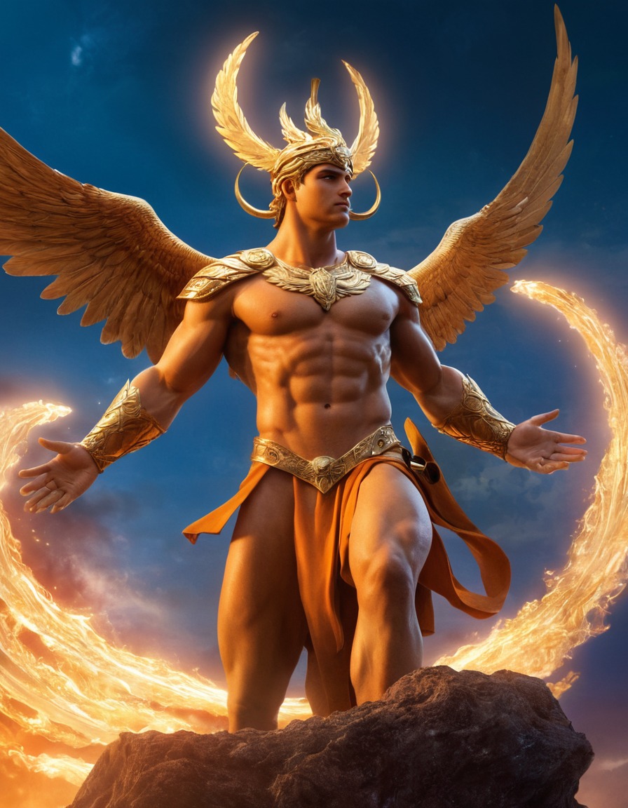 hermes, greek mythology, mythological scene, divine messenger, olympian god, epic poetry, messenger of the gods