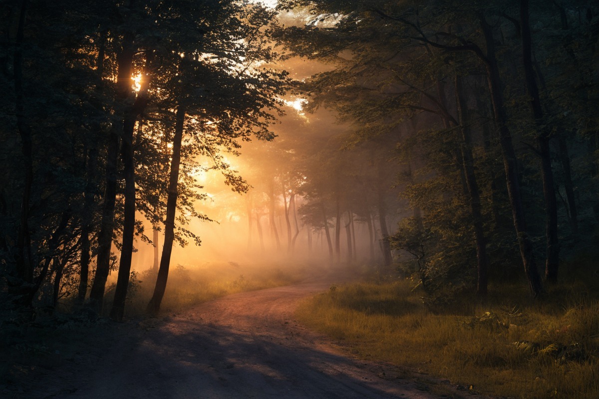 photography, forest, naturephotography, fog, golden, mist, misty, morning, sunrays, sunrise, wood