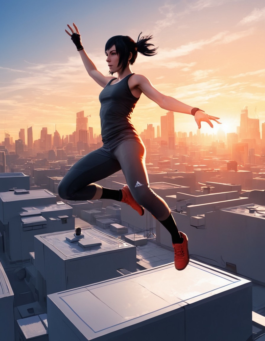 dystopian, futuristic, urban, parkour, action, games, girls from games