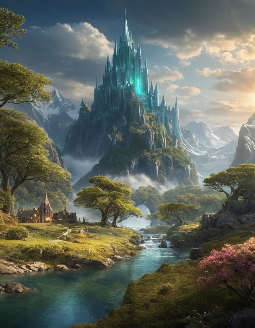 fantasy, landscape, elven realms, tolkien, nature, mystery, john tolkien, tolkien