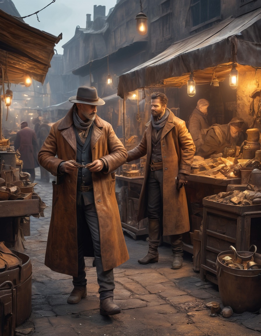 trader, leather coat, bartering, merchant, ramshackle marketplace, scrap metal, fallout, games, tv shows