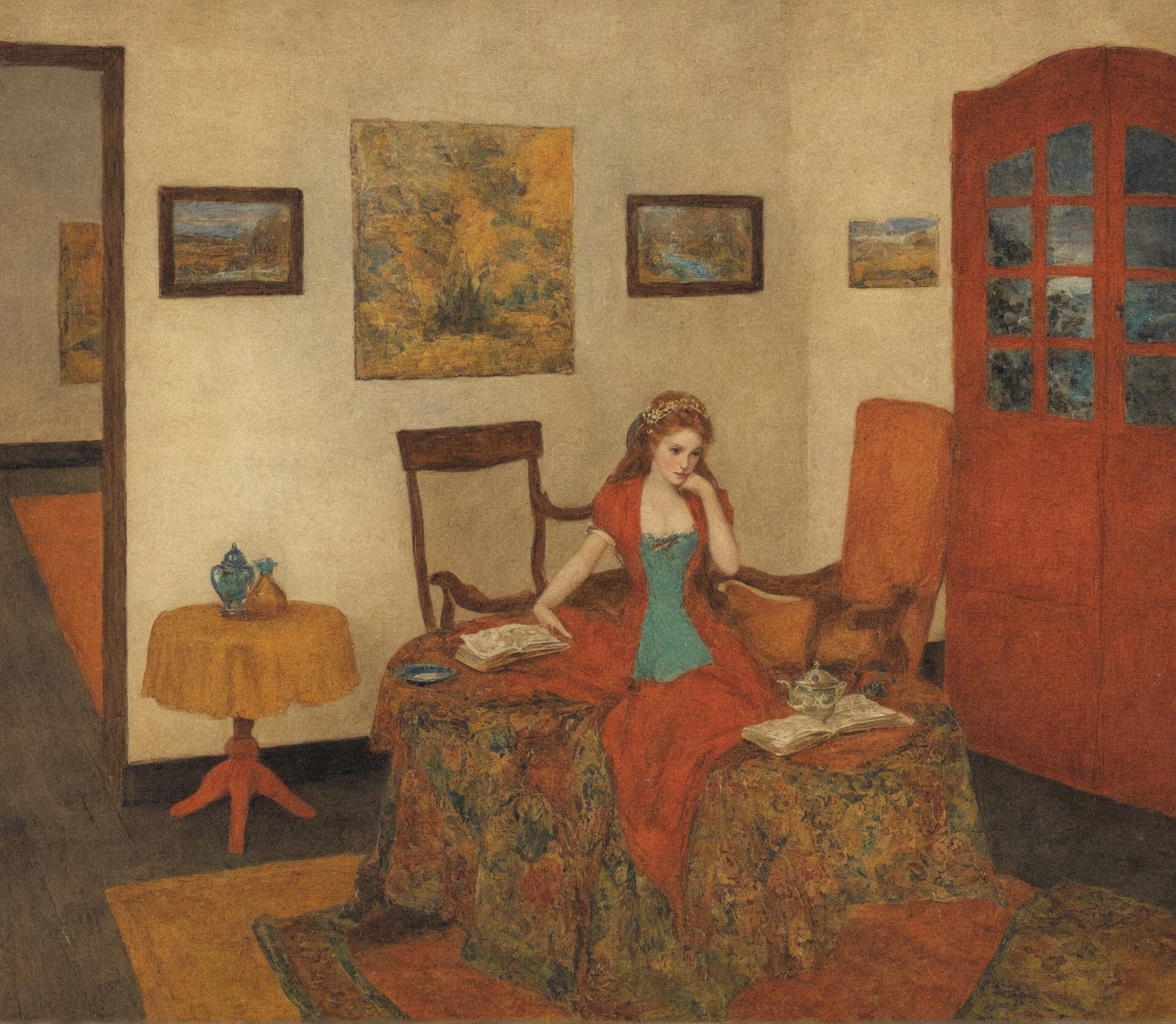 art, painting, fine art, paintings of interiors, paintings of domestic interiors, art history, léon de smet, the painted room art blog, artwork, art appreciation, oil painting, belgian artist, artist's home, art blogs on tumblr, art lovers on tumblr, impressionism